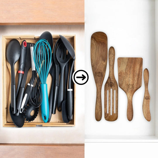 Mad Hungry As Seen On TV Premium 4-Piece Acacia Wood Spurtle Set